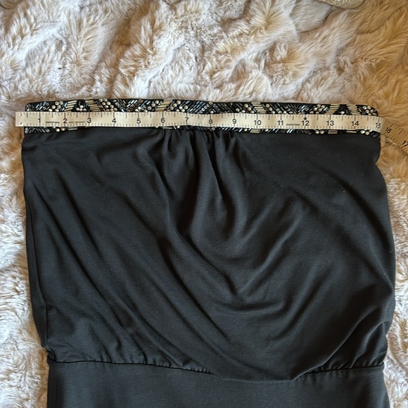 White House Black Market Dress Blouson Cocktail Embellished Strapless XS - Picture 7 of 10